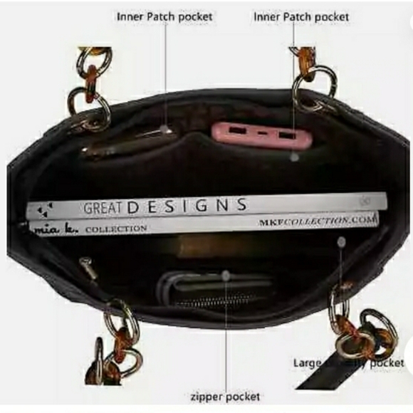 MKF Collection Rylee Tote Handbag Vegan Leather Multi-Functional Crossbody Bag - Picture 14 of 16